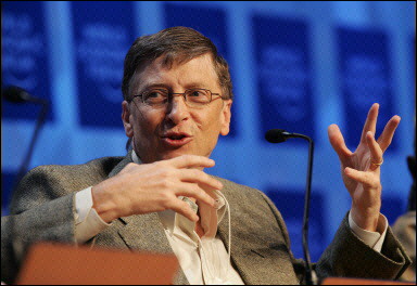 Bill Gates le patron de Microsoft est l'un des plus fidèles participants au Forum de Davos. 