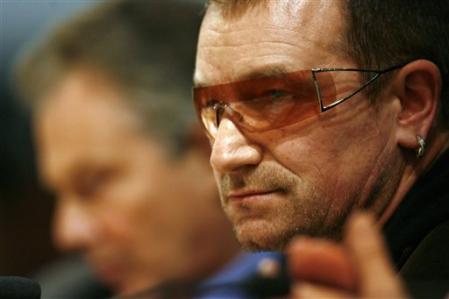 Bono, le chanteur carnassier de U2, présent à Davos pour le 2è année consécutive. 