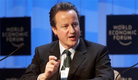 David Cameron, leader du Parti Conservateur, et membre du Groupe de Bilderberg. 
