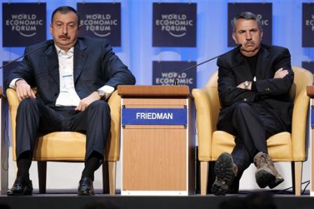 Ilham Aliyev, président de l'Azerbaijan et Thomas L. Friedman, chroniqueur du New York Times
